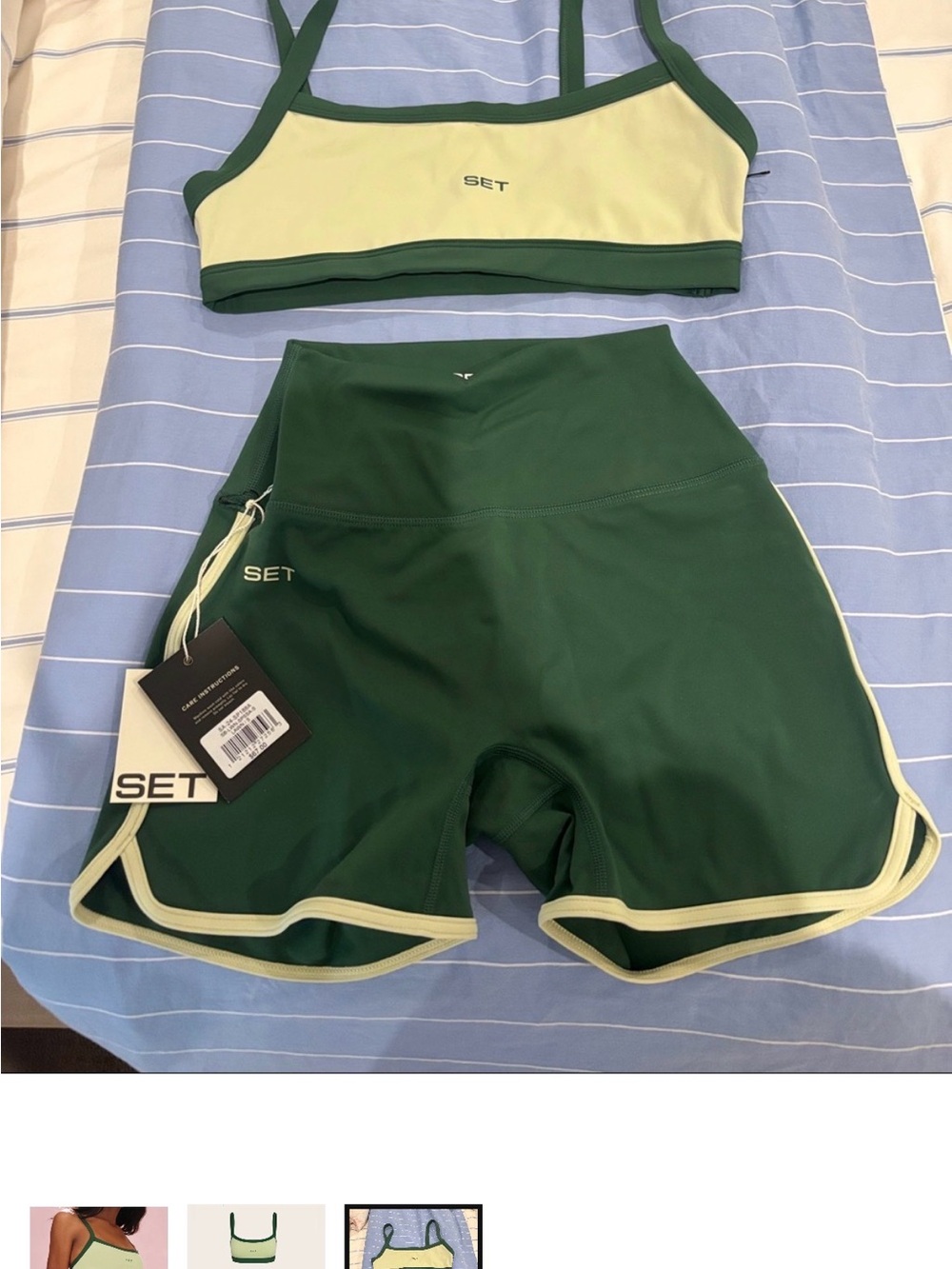 SET Active Two-Tone Green Sports Bralette - Picture 3 of 3